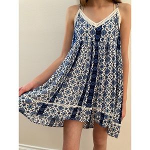 Miss Love Little Blue Floral Blouse Dress